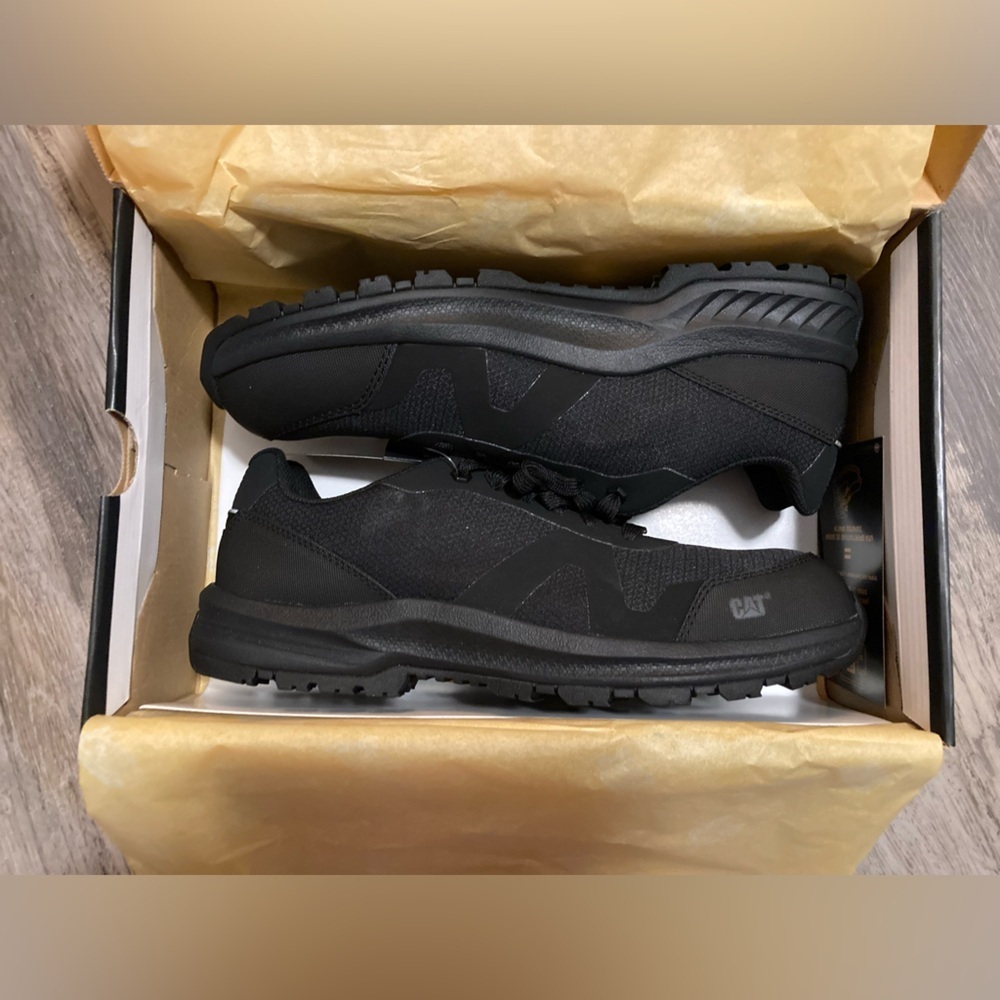 Mens CAT Catipaillar black work sneakers - Picture 6 of 13